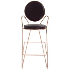 Moroso Double Zero Barstool in Polished Black Chrome or Gold Chrome