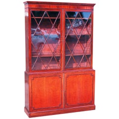 Antique Regency Satinwood and Mahogany Library Bookcase 11