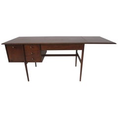 Drexel Walnut Declaration Drop Leave Desk by Barney Flagg