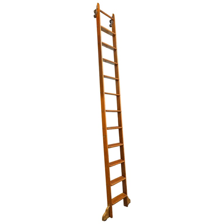 Putnam Oak Rolling Library Ladder at 1stDibs putnam library ladder