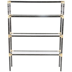 Ebonized Faux-Bamboo Etagere/Bookcase in the Billy Haines Manner