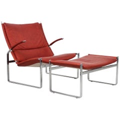 Preben Fabricius and Jorgen Kastholm Lounge Chair and Ottoman