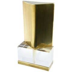 Chapman Lucite and Brass Reflector Lamp