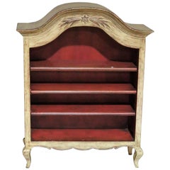 Country French Distressed Cream Painted Diminutive Bookcase
