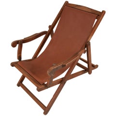 Antique British Campaign Sling Lounge Chair