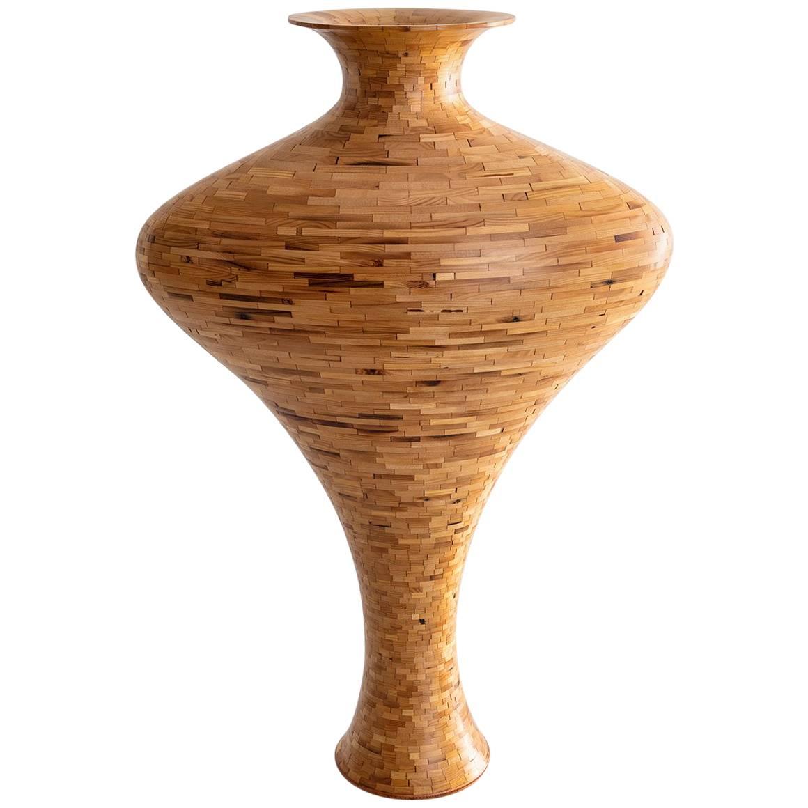 Contemporary American Large Wooden Vase, Douglas Fir, Handmade, Available Now