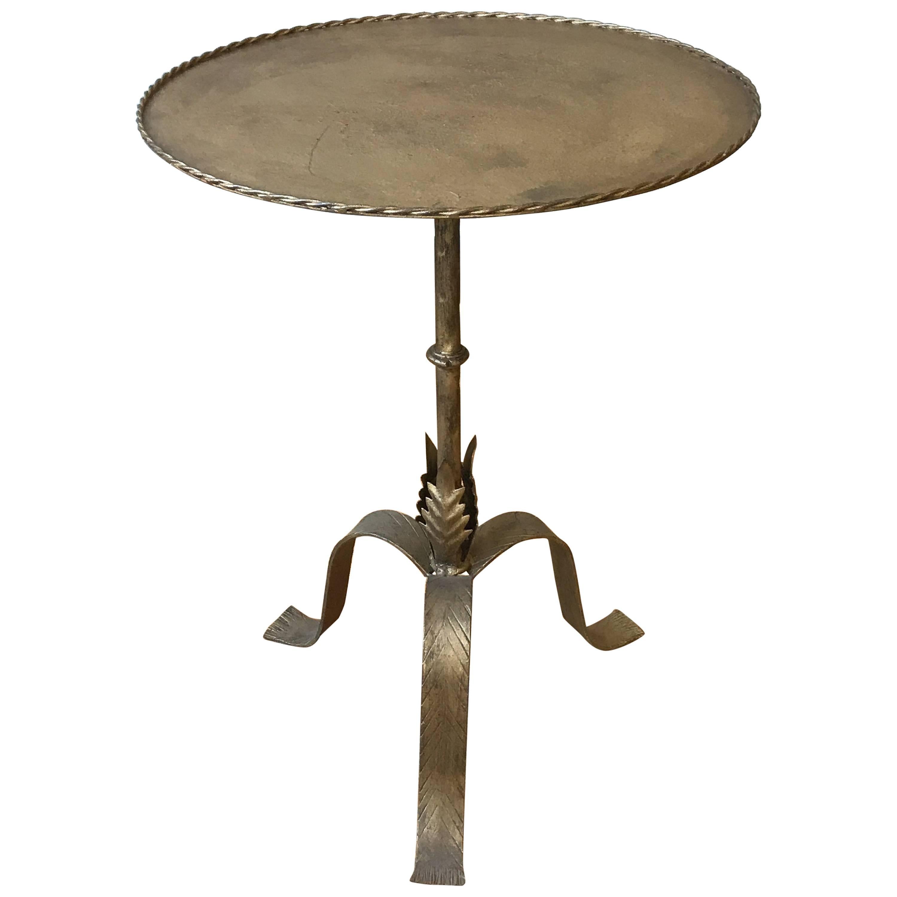 Large Spanish Gilt Metal Side Table For Sale