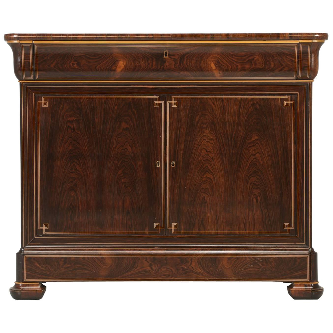 Antique French Commode or Buffet with Pull-Out Desk Drawers Beautiful Rosewood For Sale