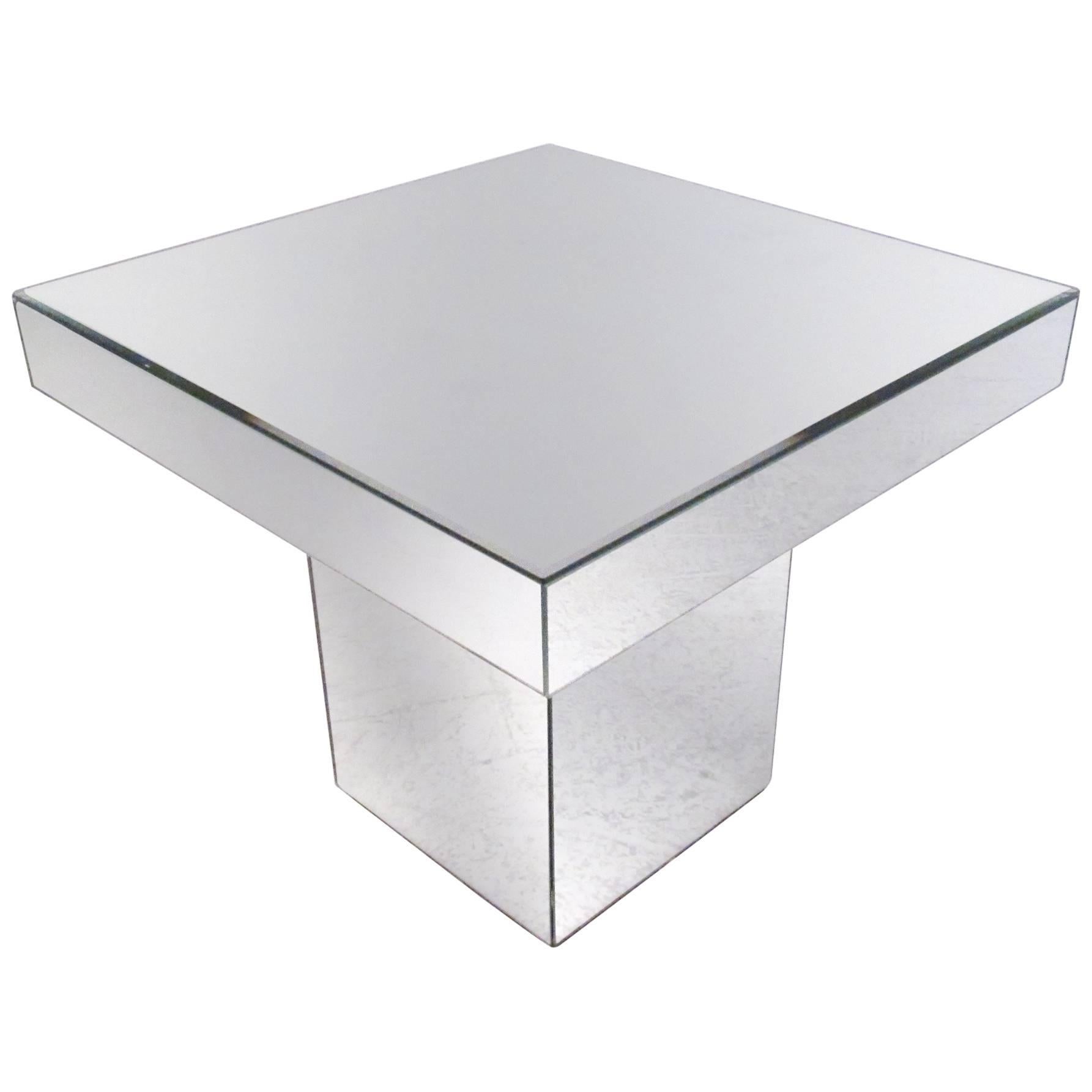 Vintage Modern Mirrored End Table For Sale