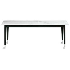 "Neoz" Carrara Marble Castored Table Designed by Philippe Starck for Driade
