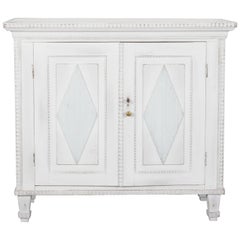 Swedish Two-Door Cabinet with Fluted Diamond Front