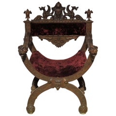 Italian Carved Savonarola Chair