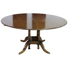 Custom Mahogany Round Banded Dining Table