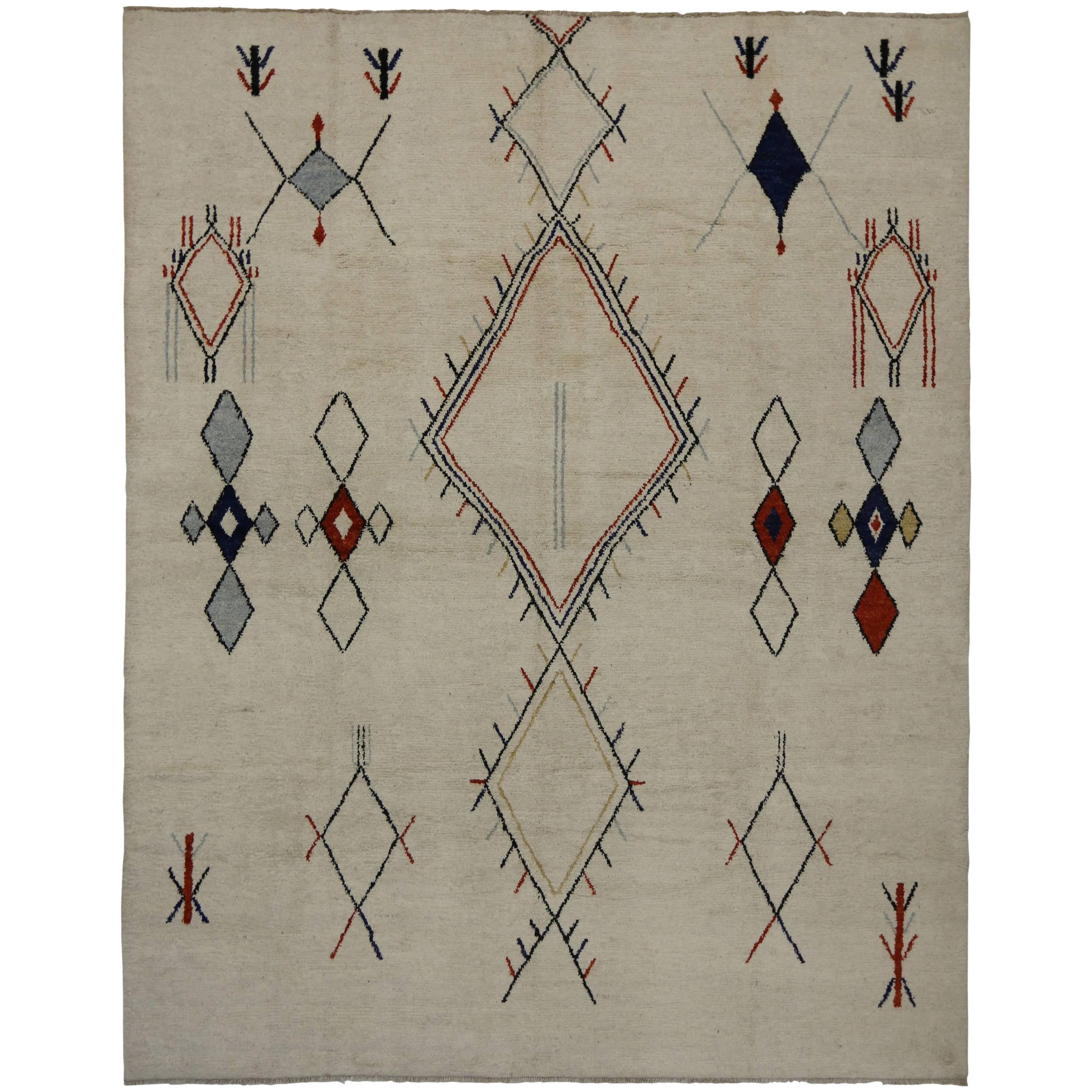 New Contemporary Moroccan Style Area Rug with Modern Tribal Design