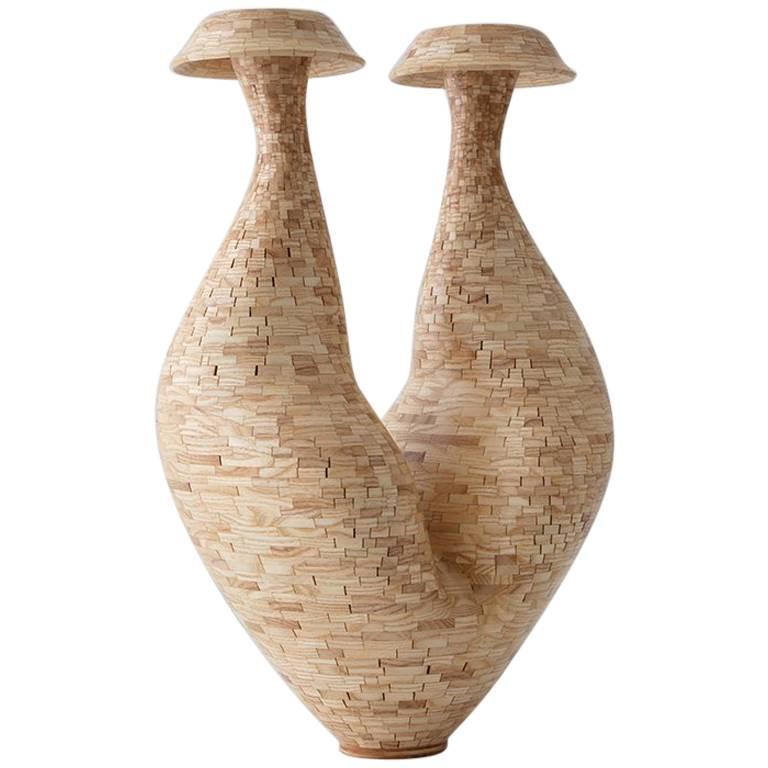 STACKED Two Headed Ash Vase by Richard Haining, Available Now