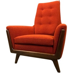High Back Upholstered Lounge Chair by Adrian Pearsall