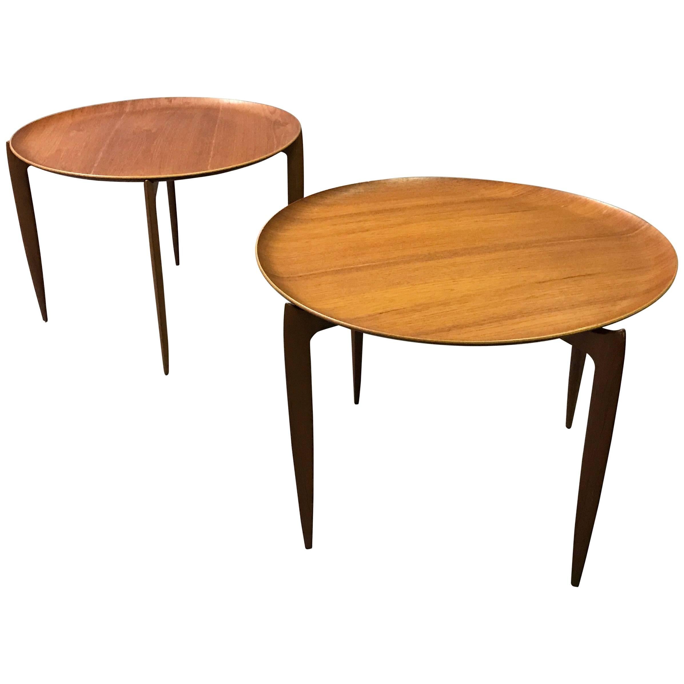 Danish Modern Teak Folding Tray Tables by Willumsen and Engholm for Fritz Hansen