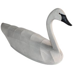 Vintage Mid-Century Wood and Canvas Canadian Floater Goose