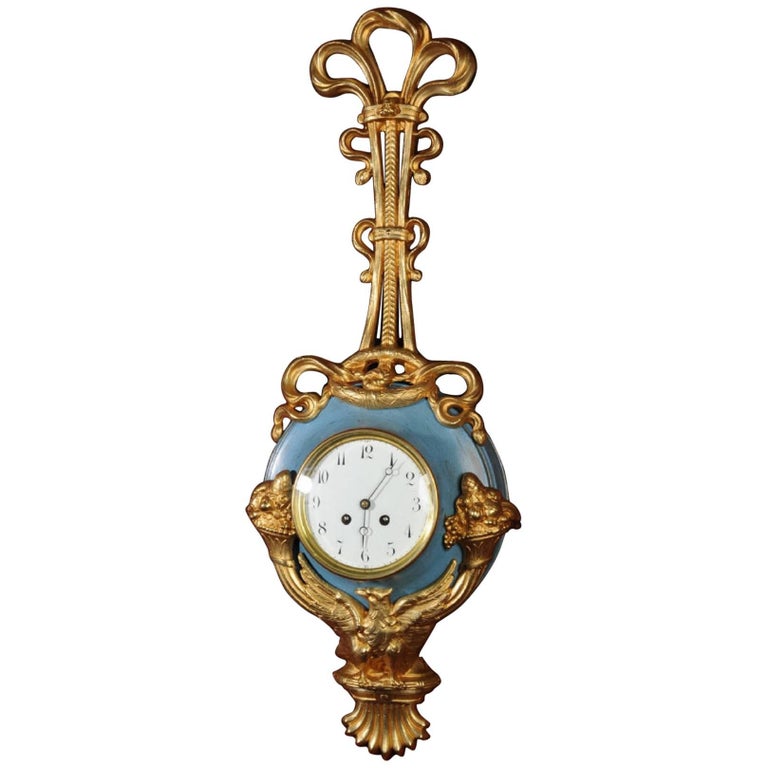 Antique French Cartel Wall Clock Eagle For Sale at 1stdibs