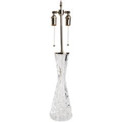 Clear Textured Crystal Lamps by Carl Fagerlund for Orrefors