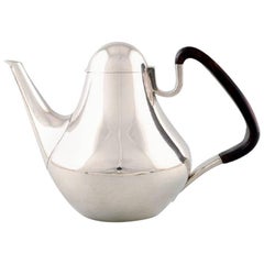 Georg Jensen, Number 1017, Coffee Pot with Handles of Guaiacum Wood