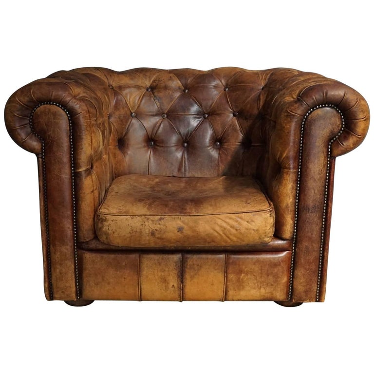 Vintage Leather Chesterfield Club Chair At 1stdibs Vintage Leather Chesterfield Club Chair For
