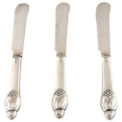 Evald Nielsen Number 6, Three Fruit Knives in Silver