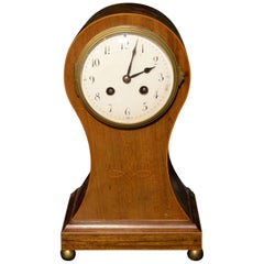 Mahogany Cased Balloon Shaped 8 Day Mantel Clock