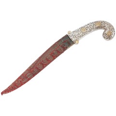 Antique Indian Dagger with Inlaid Gold Decoration in the Koftgari Technique