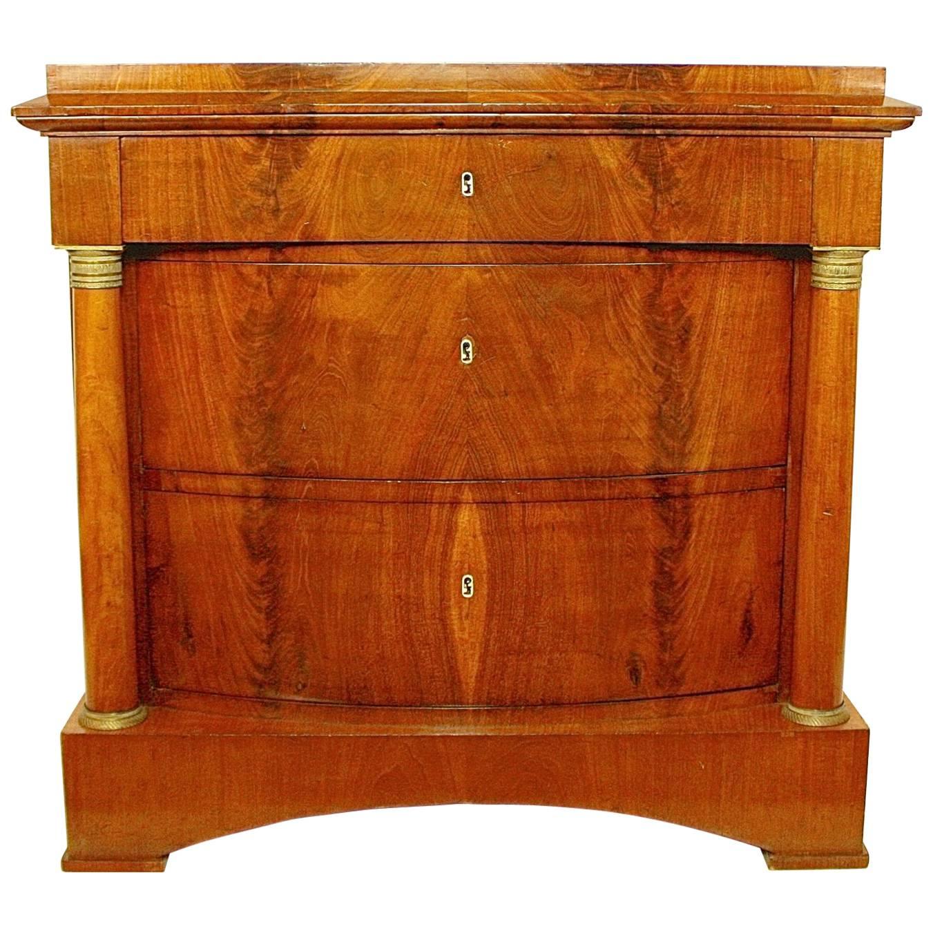 Rare Mahogany Biedermeier Commode or Chest of Drawers, circa 1815