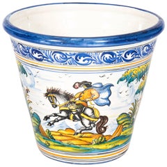 Vintage Talavera de la Reina Ceramic Flower Pot or Planter from Spain