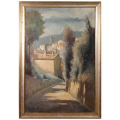 20th Century Italian Landscape Painting Oil on Canvas Signed Antonio Pani