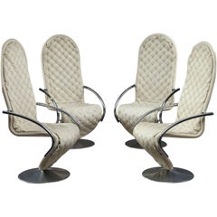 Set of Four 1-2-3 System Dining Armchairs by Verner Panton for Fritz Hansen