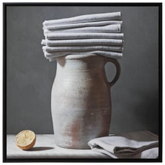 Large, Still Life Photograph Entitled "Linge Et Grès" by Thierry Genay, Signed