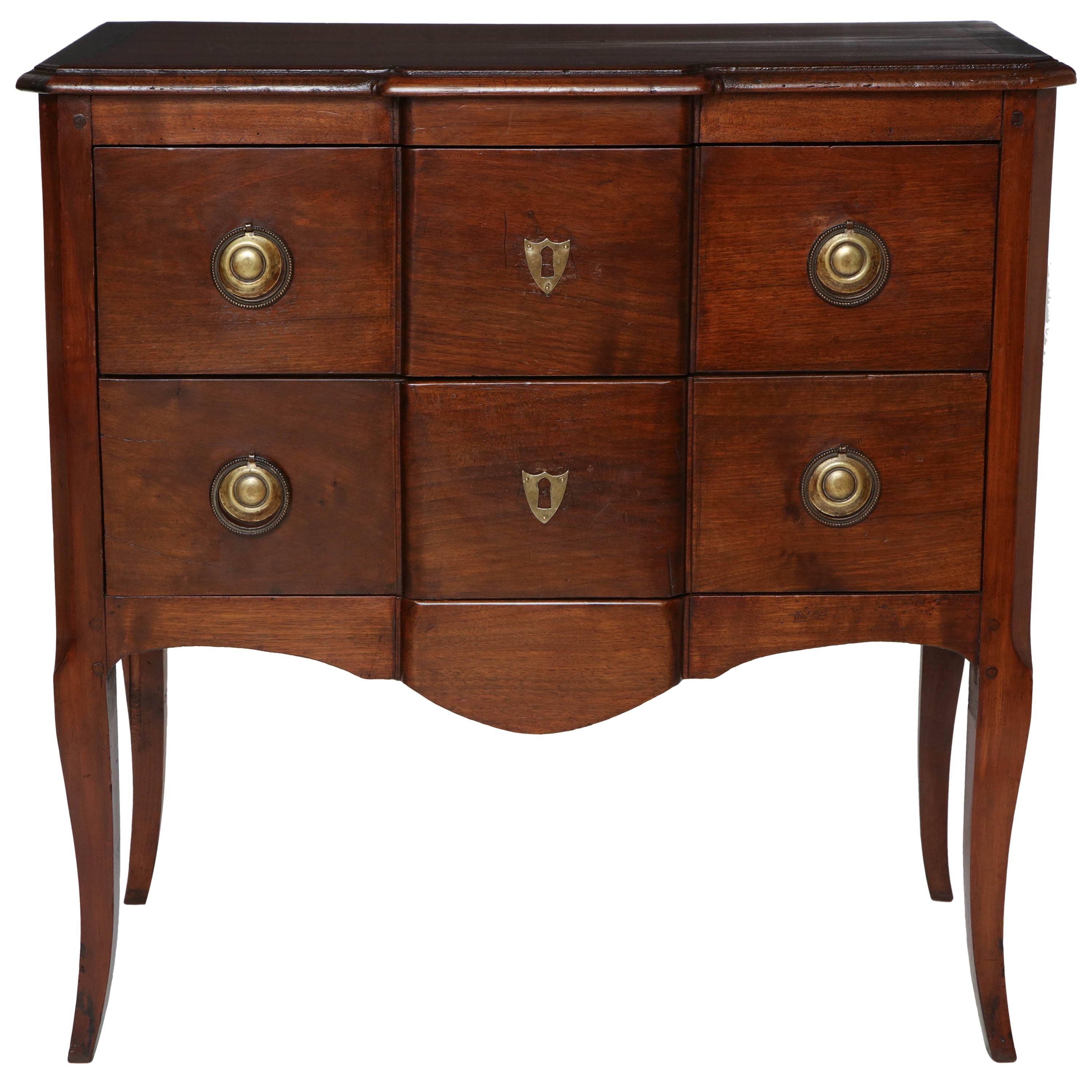 18th Century French Walnut Two-Drawer Commode For Sale