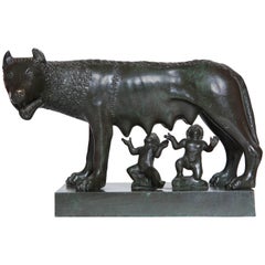 Bronze, 19th Century Italian, "La Lupa Capitolina", Capitoline Wolf