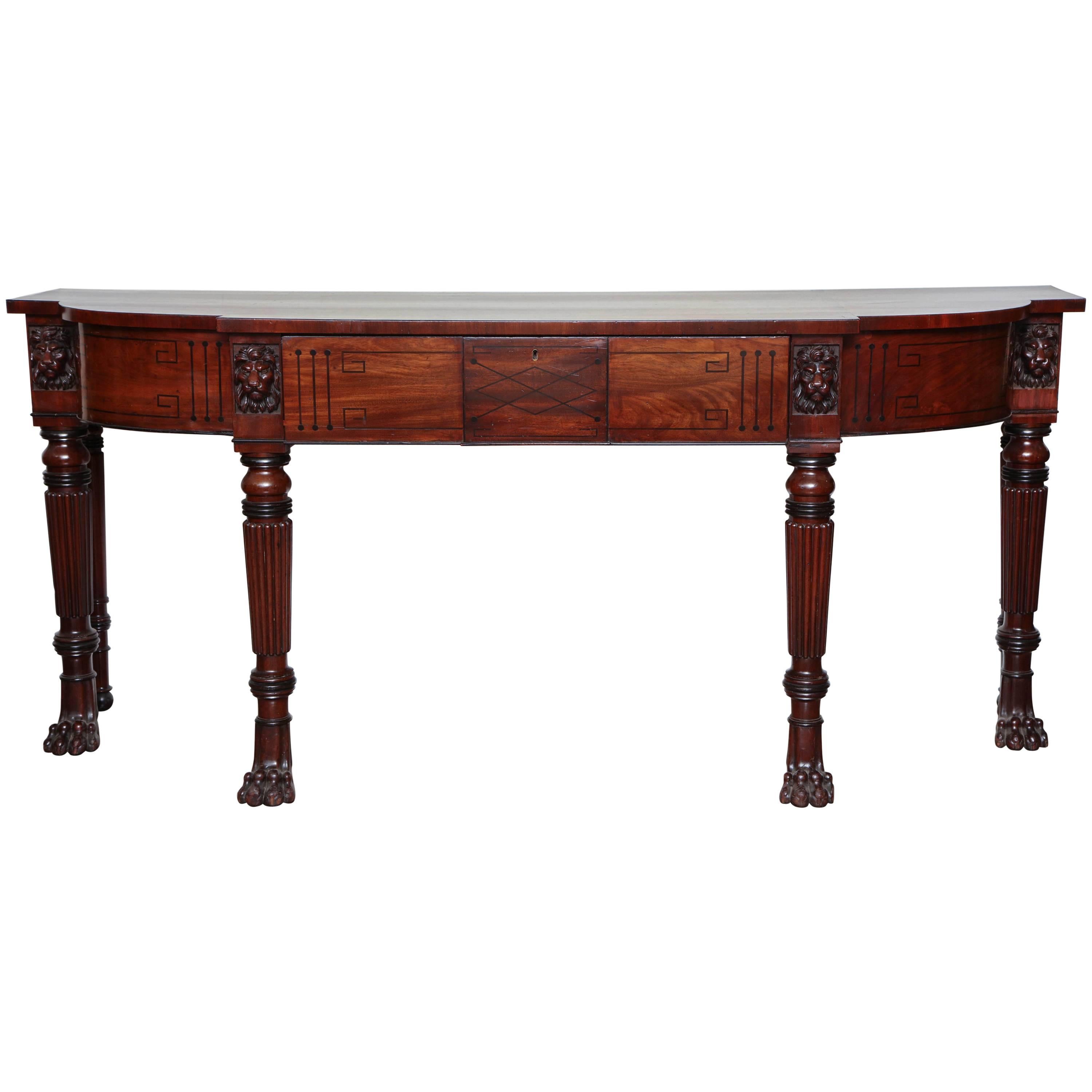 Early 19th Century English Regency, Mahogany Serving Table with Drawer