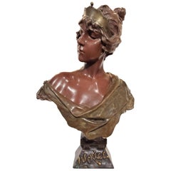 'Lucrece': Art Nouveau Bronze by Emmanuel Villanis