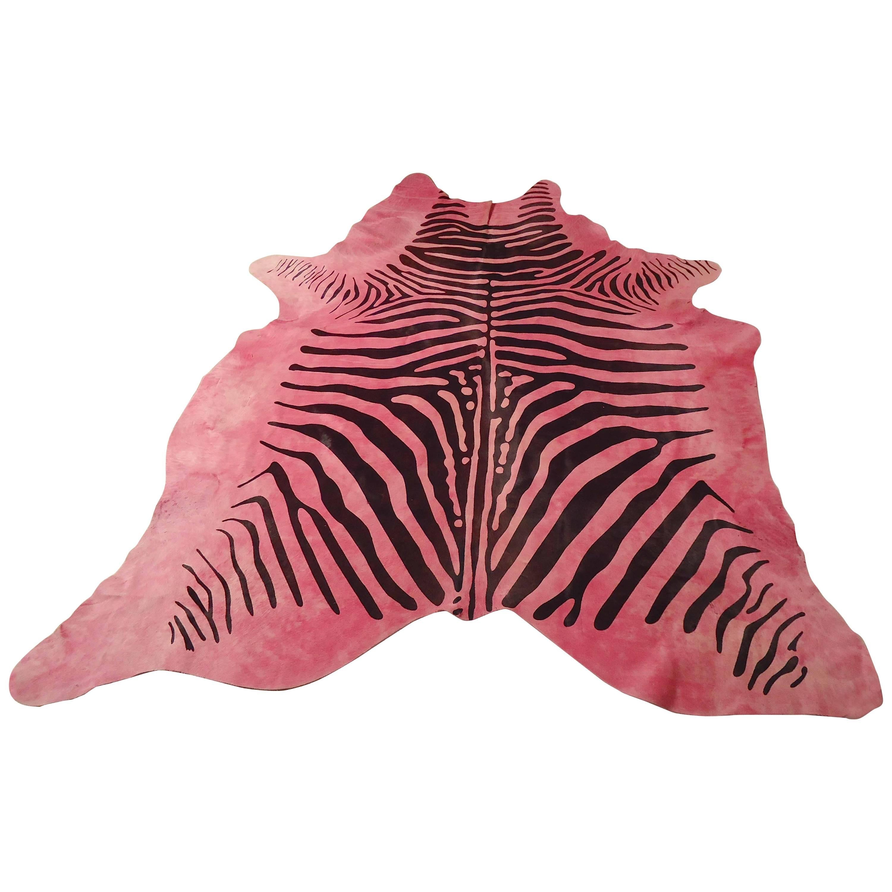 Vibrant Pink Zebra Rug