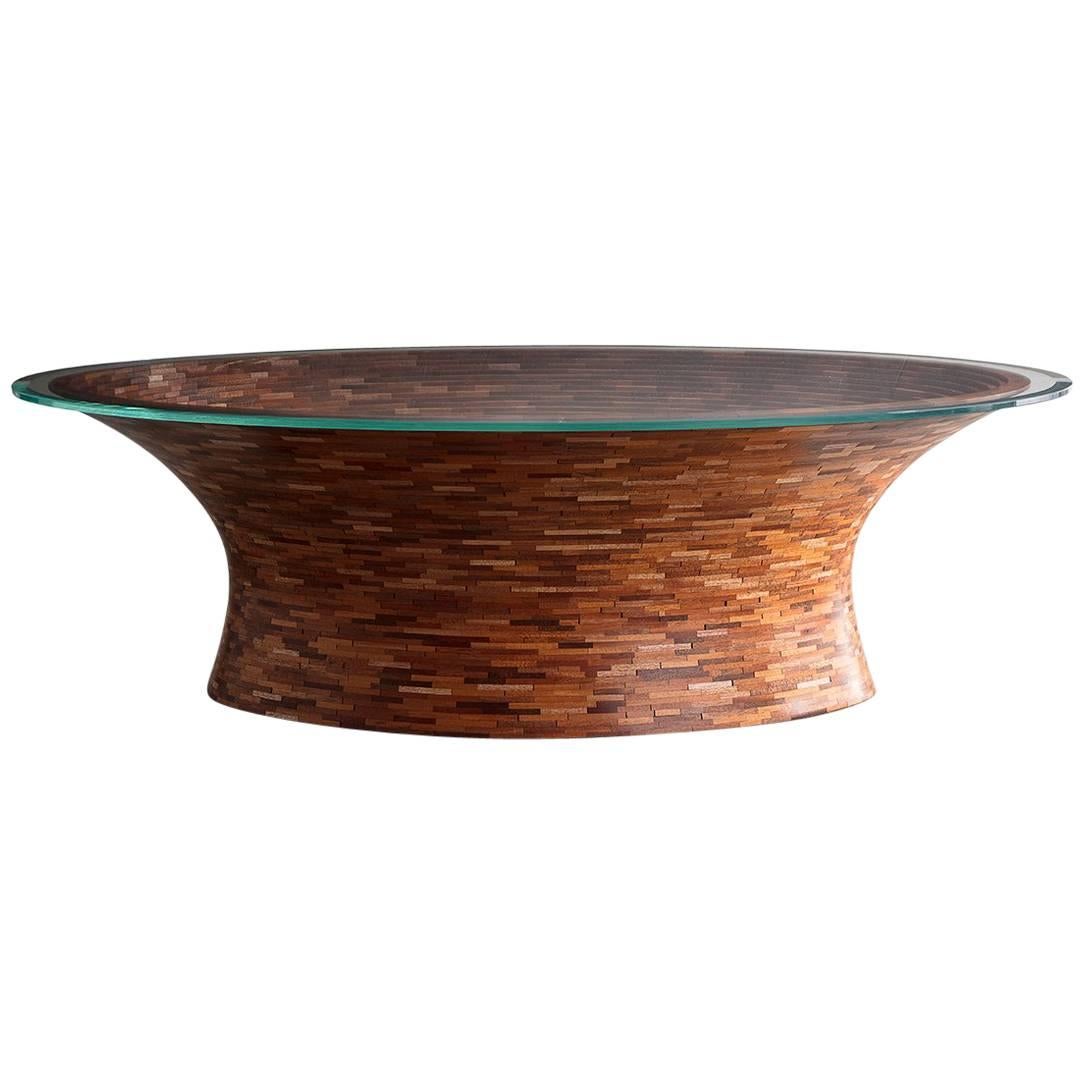 Marbre Table basse ovale personnalisable STACKED de Richard Haining en vente