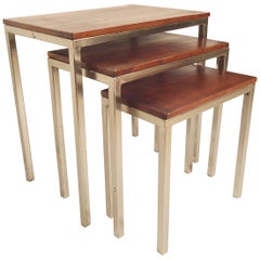 Set of Wood Top Nesting Tables