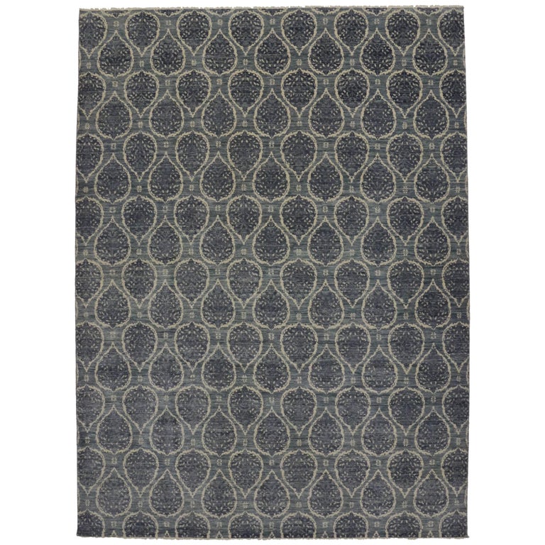 Slate Blue Gray Transitional Rug with Modern Style For Sale at 1stdibs