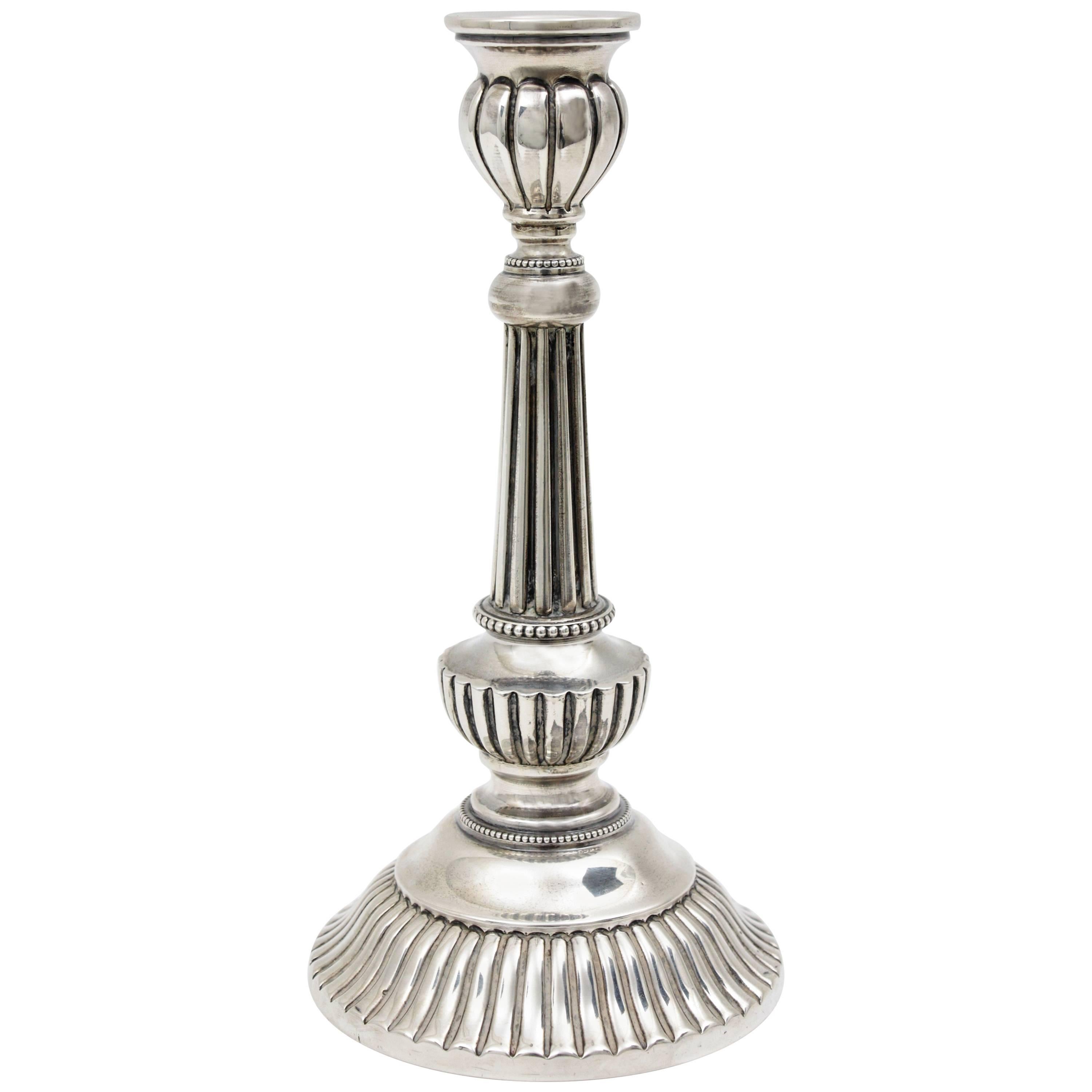 Sterling Silver Candlestick / Candleholder, Spain, 1940s For Sale