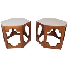 Vintage Italian Mid-Century Hexagonal End Tables