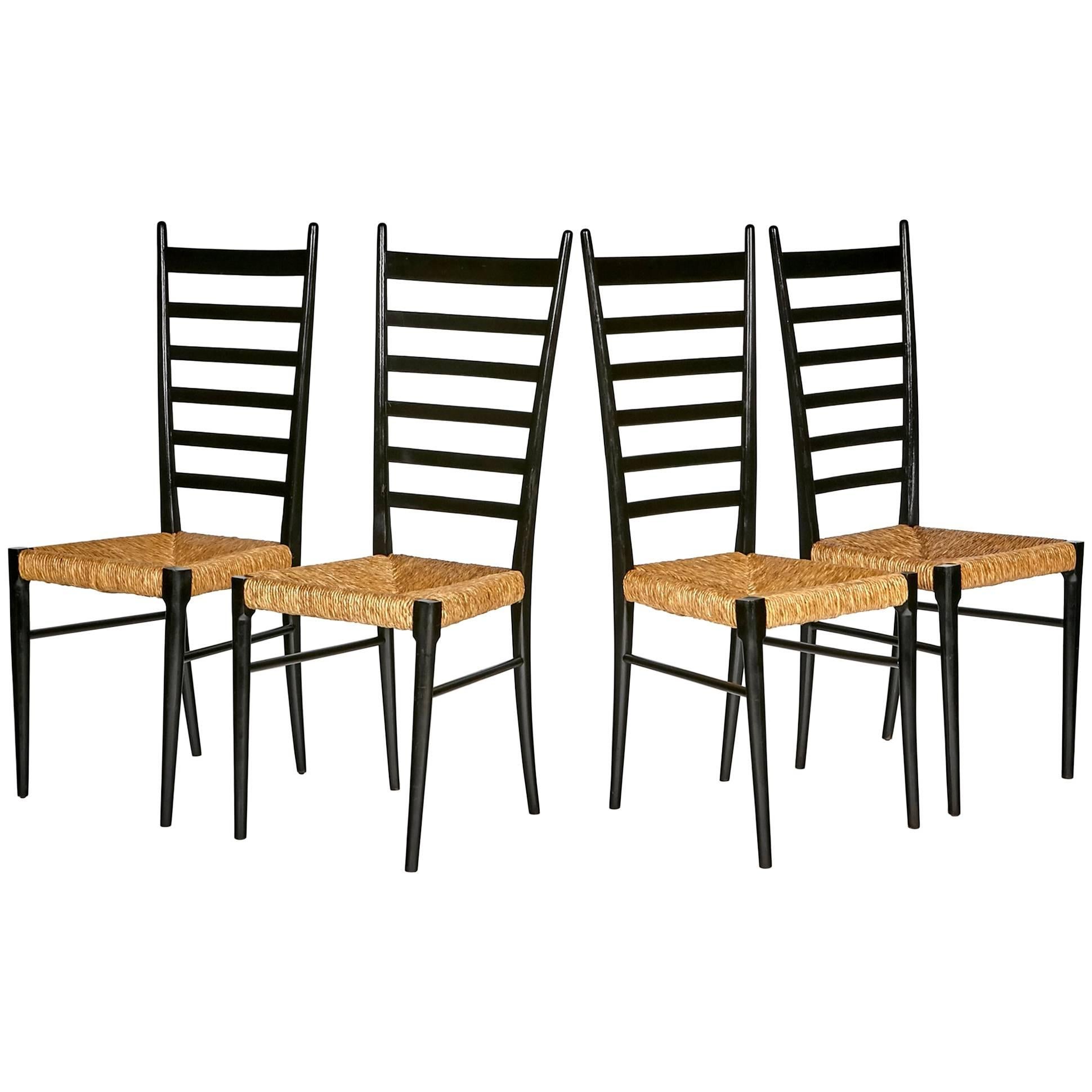 Gio Ponti Ladder Back Chairs, 1950s For Sale