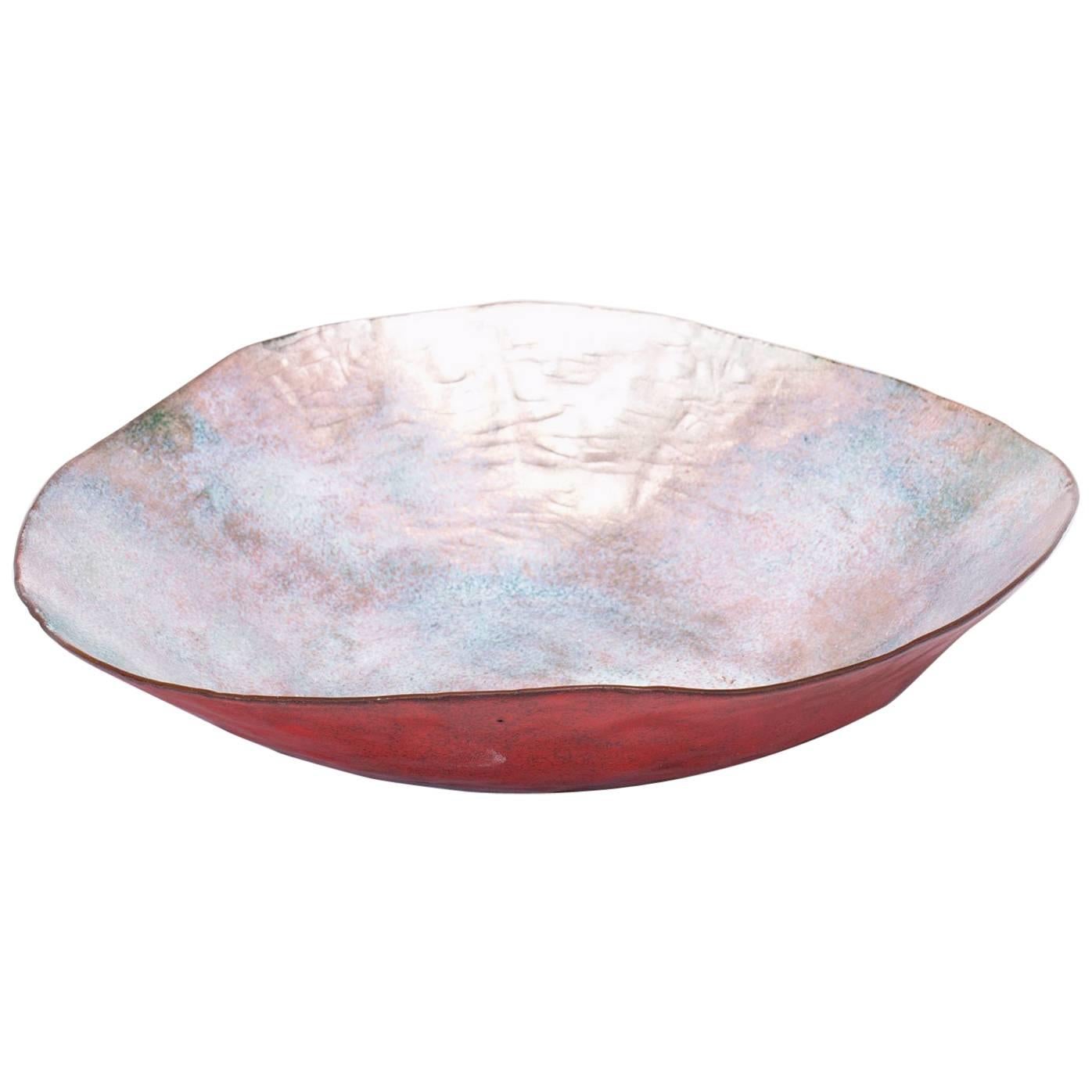 Red Enamel Bowl by Paolo De Poli