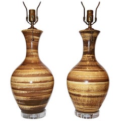 Pair of Moderne Italian Porcelain Lamps