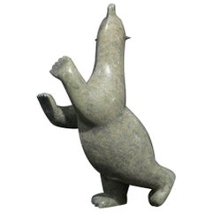 Inuit Sculpture of a Dancing Bear by Ashevak Adla