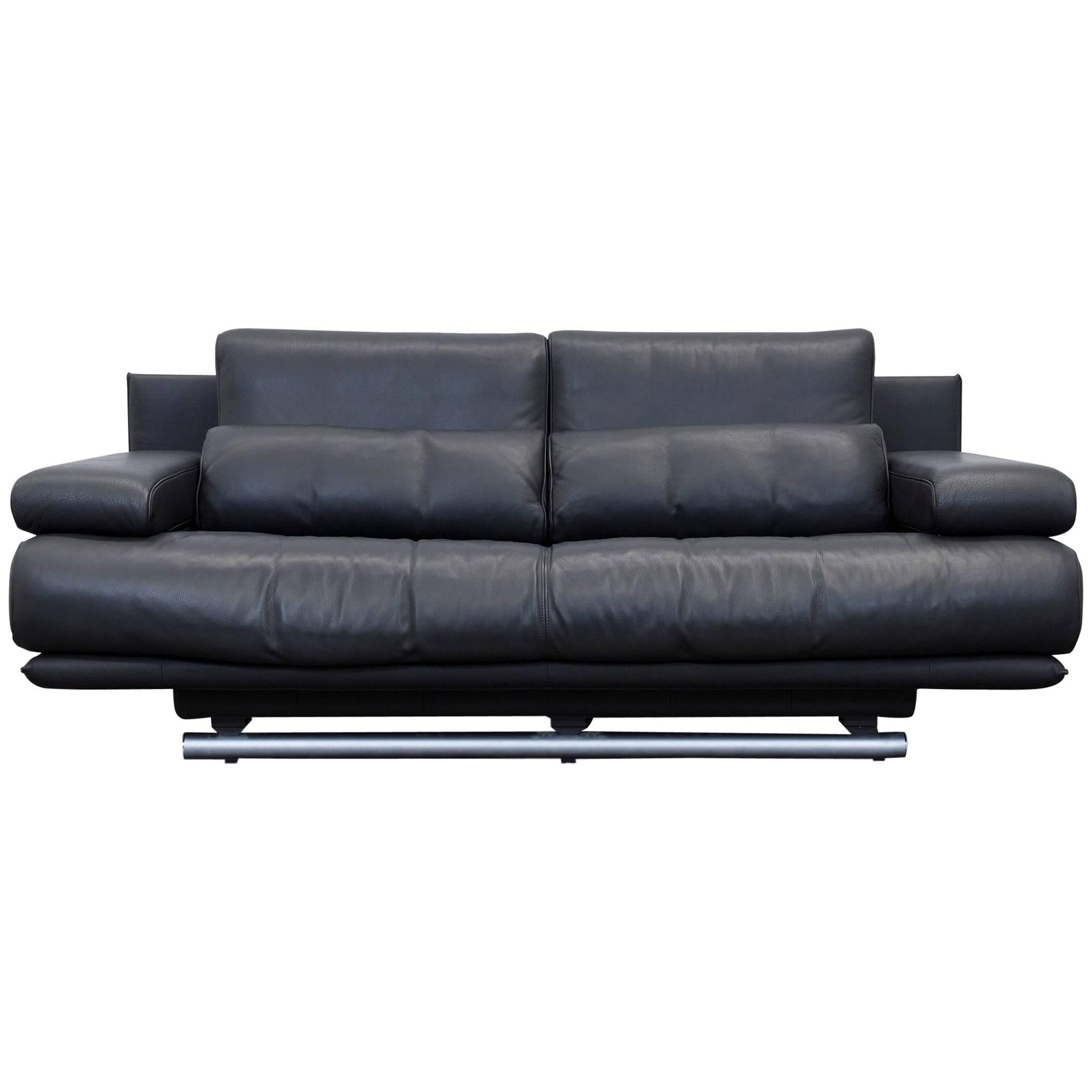 Rolf Benz 6500 Designer Sofa Black Three Seater Modern Variable Function