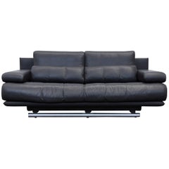 Rolf Benz 6500 Designer Sofa Black Three Seater Modern Variable Function